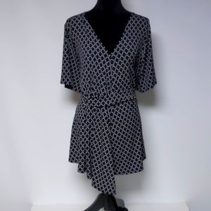 Worthington Women Black and White Short Sleeve Top Size 3X